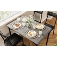 thumbnail image 3 of Conjunto de comedor moderno para 4 personas – Mesa rectangular y sillas tapizadas, estructura de metal y madera, perfecto para apartamentos, estudios y espacios pequeños, color gris cemento, 3 of 8