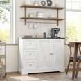 thumbnail image 2 of Buffet Cabinet with Storage, Coffee Bar Cabinet with 3 Drawers, Sideboard for Kitchen Dining Living Room, White, 2 of 7