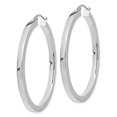 thumbnail image 4 of Auriga Fine Jewelry 14K White Gold 3mm Polished Square Tube Hoop Earrings for Women, 4 of 5