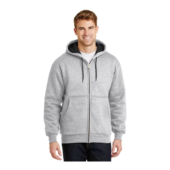 CornerStone Unisex Heavyweight Full Zip Hooded Sweatshirt with Thermal Lining | Zip Hoodie for Men & Women, Adjustable Hood