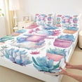 thumbnail image 3 of Homewish Cute Salamander Queen Sheet Sets,Pink Axolotl Flat Sheet,Tropical Desert Cacrus Queen Fitted Sheet For Boys Girls,Super Cozy Room Decor,4-Piece, 3 of 7
