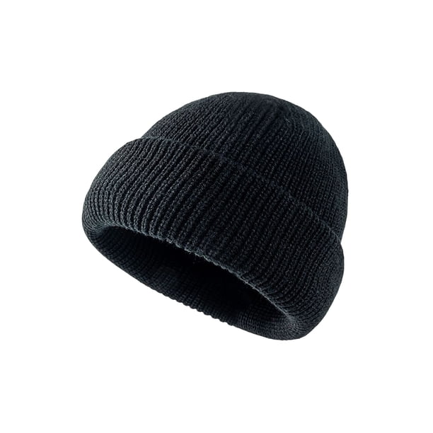 Minnieouse Gorro de punto elástico grueso invierno cálido deportes al aire libre senderismo viajes nieve esquí gorra accesorios casuales para mujer Sombreros Negro Minnieouse AP013203-01
