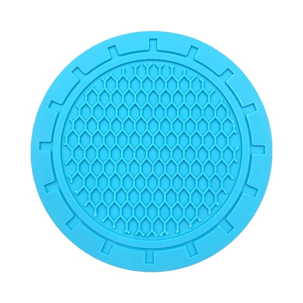 Alfombras de Caucho para Coches,2Pc Honeycomb Car Water Mat Color Sólido de Tapicera de Aislamiento Térmico,Antideslizante Car Cup Holder Mat Decor,Tapicera de Color de Agua,,