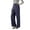 Navy, variant on Womens Dress Pants Causal Elastic Waist Straight Wide Leg Trousers Business work Officewear Pant with Pockets Navy,S