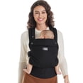 thumbnail image 1 of Momcozy Portabebés - Portabebés ergonómico, acogedor y liviano para 7-44 libras, fácil de poner, ideal para padres con manos libres, soporte lumbar mejorado, Purehug para bebés y niños pequeños, negro, 1 of 5