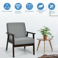 thumbnail image 5 of Costway Set of 2 Fabric Accent Armchair Wooden Upholstered Lounge Chair Dark Grey, 5 of 10