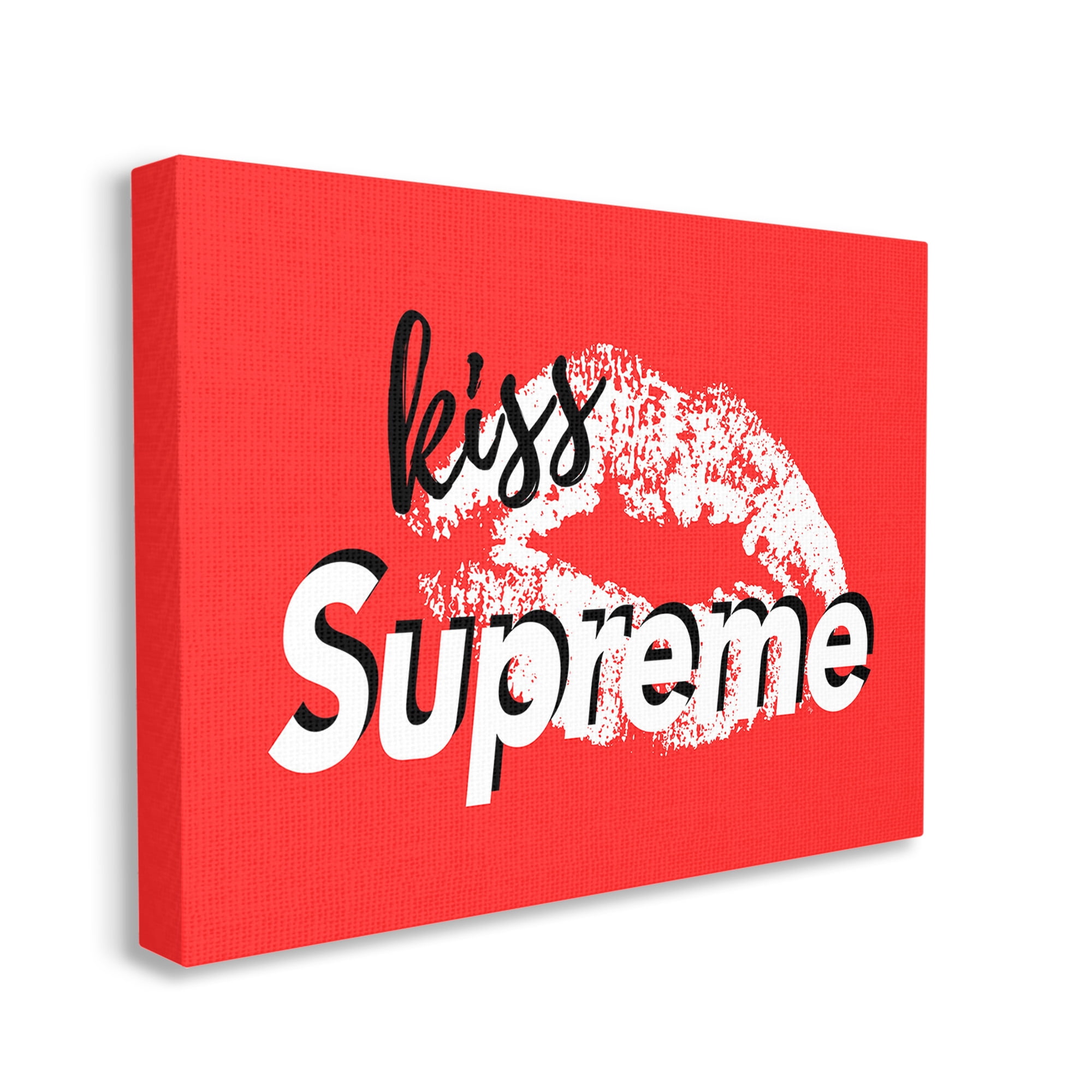 Stupell Industries Kiss Supreme on Red Beauty & Fashion Painting Gallery Wrapped Canvas Art Print Wall Art, 20 x 16