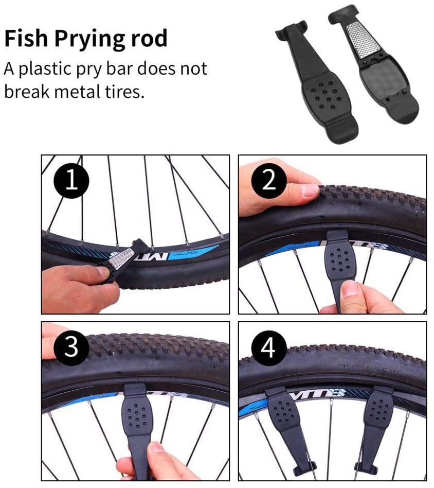 16-in-1 Screwdriver Tools for Bicycle Repair Multitools WBTY Bicycle Tool Kit Bike Tyre Repair Kit Mini Bike Pump with 210 PSI High Pressure Gauge 