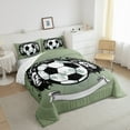 thumbnail image 3 of Erosebridal Football Sports Games Bedding Sets Twin with Comforter,Jungle Animal Lions Duvet Insert,Lightgreen Black Comforter Sets Twin Size,Ultra Soft Bedroom Decoration Reversible,2 Pieces, 3 of 8