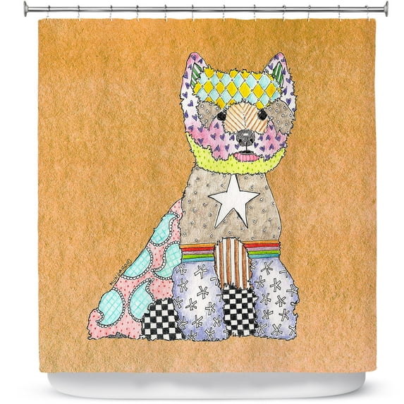 Shower Curtains 70" x 93" from DiaNoche Designs by Marley Ungaro - Westie Tan