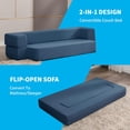 thumbnail image 3 of MUZZ 8.6-Inch Floor Sofa Bed Queen Size, Convertible Folding Sofa Bed, Sleeper Couch Bed with Memory Foam Mattress for Living Room(Blue), 3 of 6