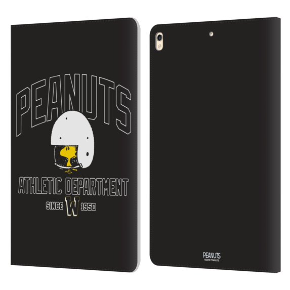 Head Case Designs Officially Licensed Peanuts Varsity Sports Woodstock Football Helmet Leather Book Wallet Case Cover Compatible with Apple iPad Pro 10.5 (2017)
