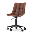 thumbnail image 1 of Simpli Home Chambers Faux Leather Swivel Office Chair in Distressed Cognac, 1 of 18