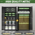 thumbnail image 3 of Metal Storage Cabinet, 72" Black Steel Garage Cabinet with Doors and Adjustable Shelves, Lock,Garage Cabinets System for Garage,Home Office,School, 3 of 4