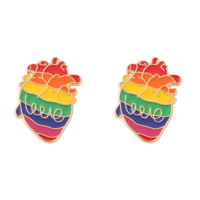Mini Broche Dibujos Animados Metal Arcoíris Pines Versátiles para Ropa Mochila (F)