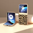 thumbnail image 5 of SaniMore for Motorola Razr 40 Ultra (6.9" 2023) Case, Slim Lightweight Cover for Women Girls, Shockproof Anti-Scratches Slitter Bling Diamond PU Leather Shockproof Plating Bumper, Leopard, 5 of 6