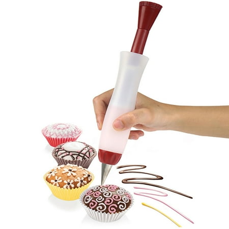 Jeobest Cake Decorator Pen - Dessert Decorator Silicone Food Writing Pen Chocolate Decorating Pen Cake Mold Fondant Cake Cream Cup Dining Bar Decorating Tools Bakeware Tools