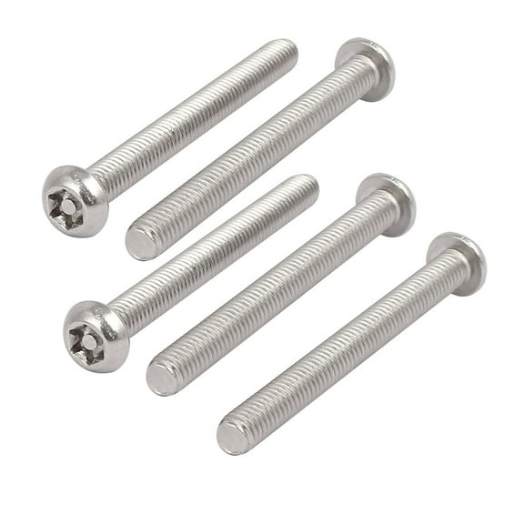M6x60mm 304 Stainless Steel Button Head Torx Security Tamper Proof Screws 5pcs