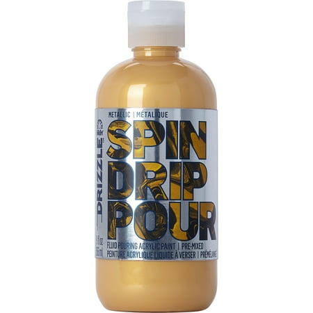 UPC: 0028995504006 | FolkArt Drizzle Metallic Pre-Mixed Fluid Pouring Acrylic Paint Heart of Gold 9 fl oz