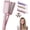 Pink, variant on Hair Waver Crimper, Curling Iron Hair Crimper Waver, Beach Waves Curling Wand, Ionic Deep Waver Hair Curler Tool with Ceramic 3 Barrel for Women, Dual Voltage, Anti-Scald, 1.25 Inch (Purple)
