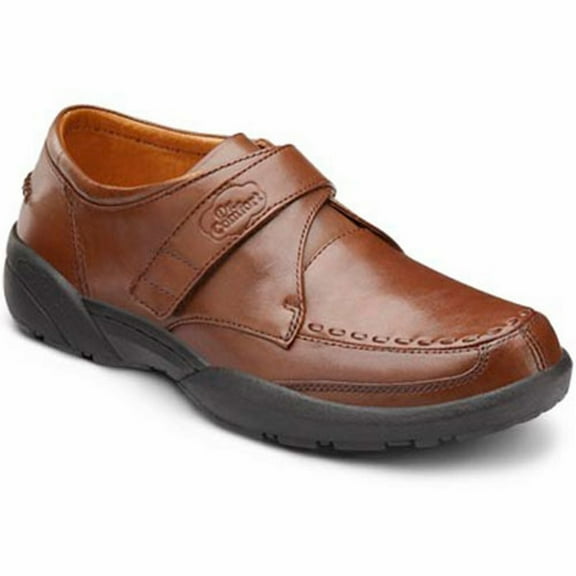 Dr. Comfort Frank Men's Dress Shoe: 11 Wide (E/2E) Bark Velcro