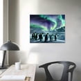 thumbnail image 4 of COMIO  Northern Canvas Print Penguins on Iceberg Landscape Picture Aurora Borealis Wall Art for Living Room Home Decoration Framed Ready to Hang, 4 of 6