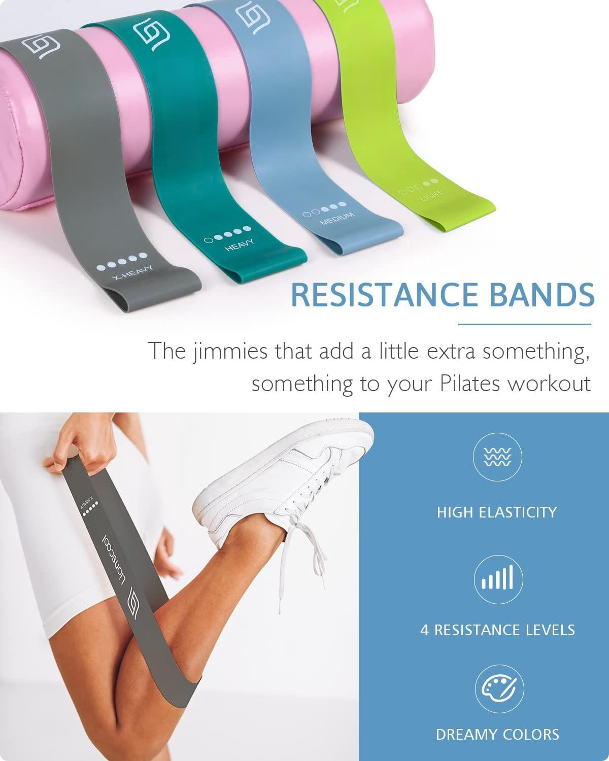Pilates Ring Set - 14" Anti-deformation Magic Circle With Padded Handles  Mini Ball Resistance Bands Guide & Bag