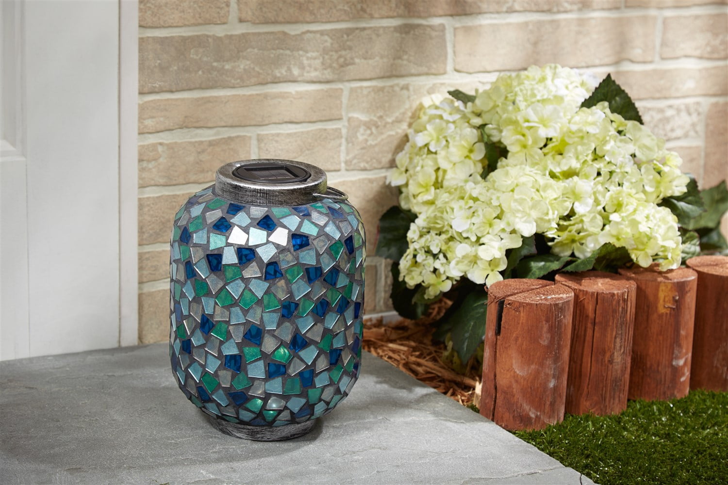 Mosaic Oval 40 - Taupe Warm - Solar Lantern