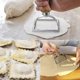 thumbnail image 3 of Ravioli Maker Cutter Stamp Set - 2 Pieces Square Round Ravioli Mold, Pasta Maker Mold with Wooden Handle and Fluted Edge, 3 of 5
