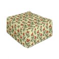 thumbnail image 1 of Retro Rectangle Pouf, Oriental Style Continuous Pattern with Spring Flowers Repetition, Under Desk Foot Stool for Living Room Office Ottoman with Cover, 25", Pastel Green and Multicolor, by Ambesonne, 1 of 4