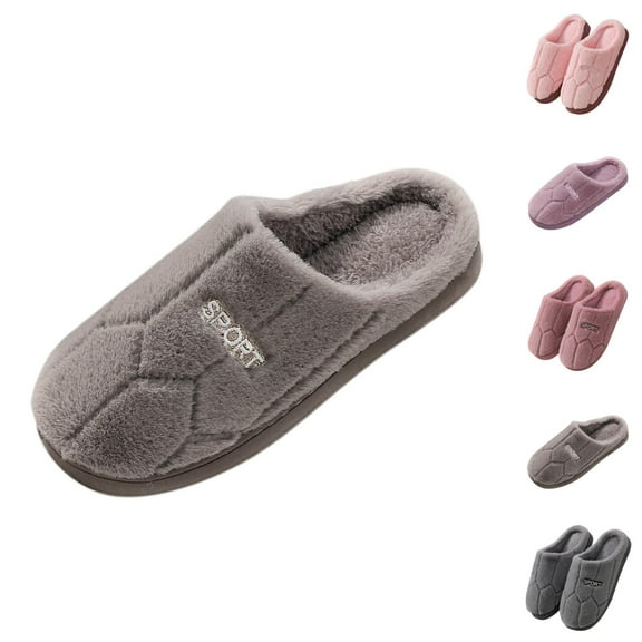 Slippers for Women Men 2025 Fall Winter Plush Fuzzy Fluffy Soft Comfort Slip On Slides Indoor House Slippers