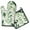 Green Leaves Modern, variant on Gold and White Marble Kitchen Oven Mitt and Pot Holder Sets 4 Pcs for Baking, Cooking and Grilling, Heat Resistant Up To 392 °F