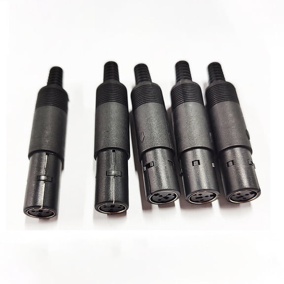 5pcs Mini DIN Plug Jack Connector with Black ABS Plastic Handle 3pin to 8pin