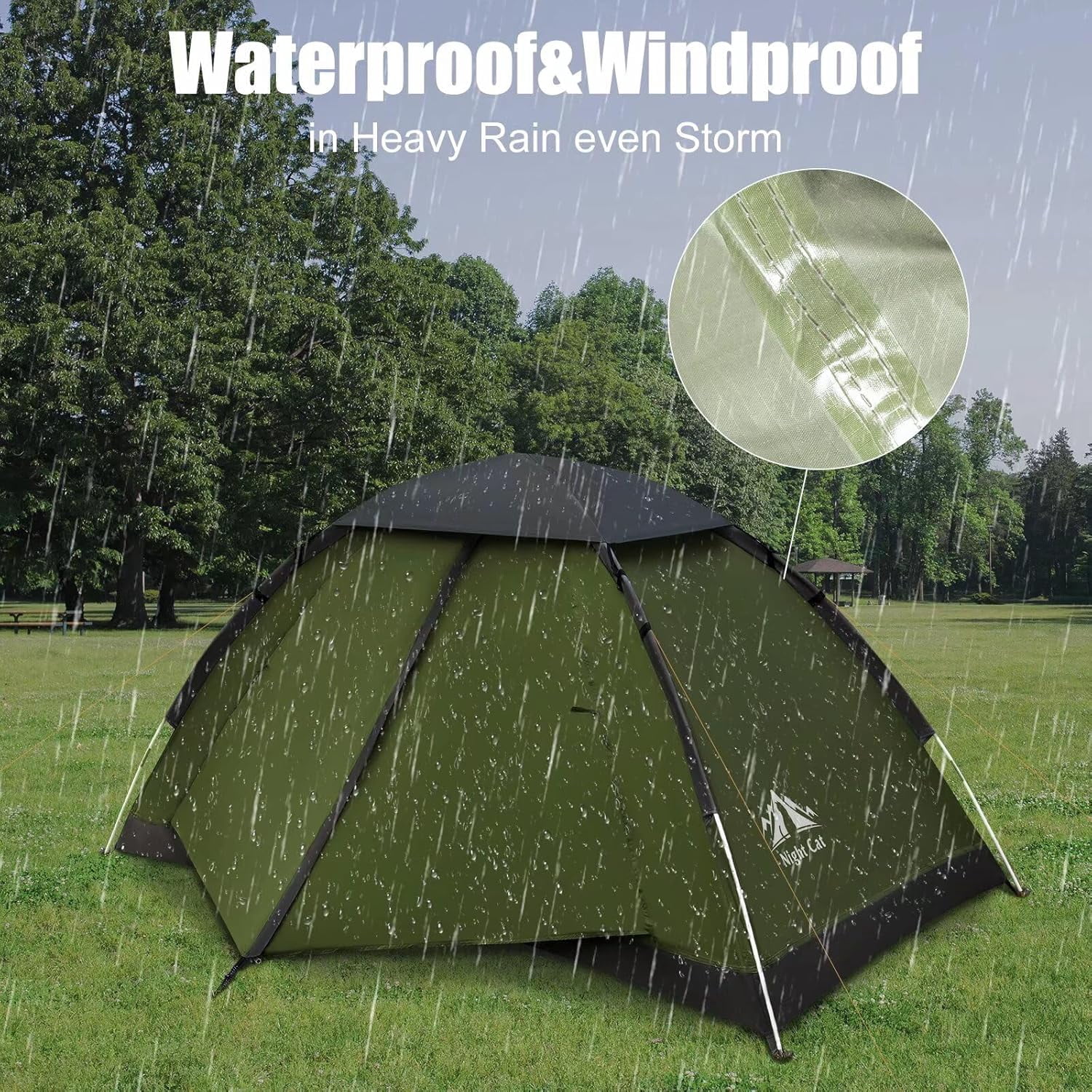 Unbranded Backpacking Tent for One 1 to 2 Persons Lightweight Waterproof Camping Hiking Tent for Adults Kids Scouts Easy Setup Single Layer 2.2x1.2m