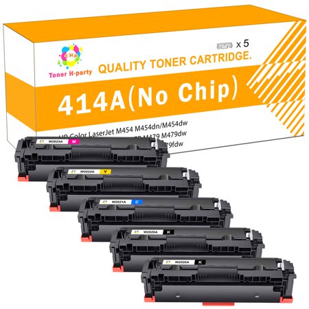 5-Pack 414A Toner Cartridge without Chip Compatible for HP 414A 414X W2020A Color Pro MFP M479fdw M454dw M479fdn M454dn M454 M479 (2x Black  Cyan  Magenta  Yellow) price history on PriceWatchPro