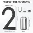 thumbnail image 3 of Uxcell 1-Pack Modern Floating House Numbers for Outside, 8 Inch ABS Matte Black Large Address Numbers with Nail Kits [Digit 2], 3 of 7