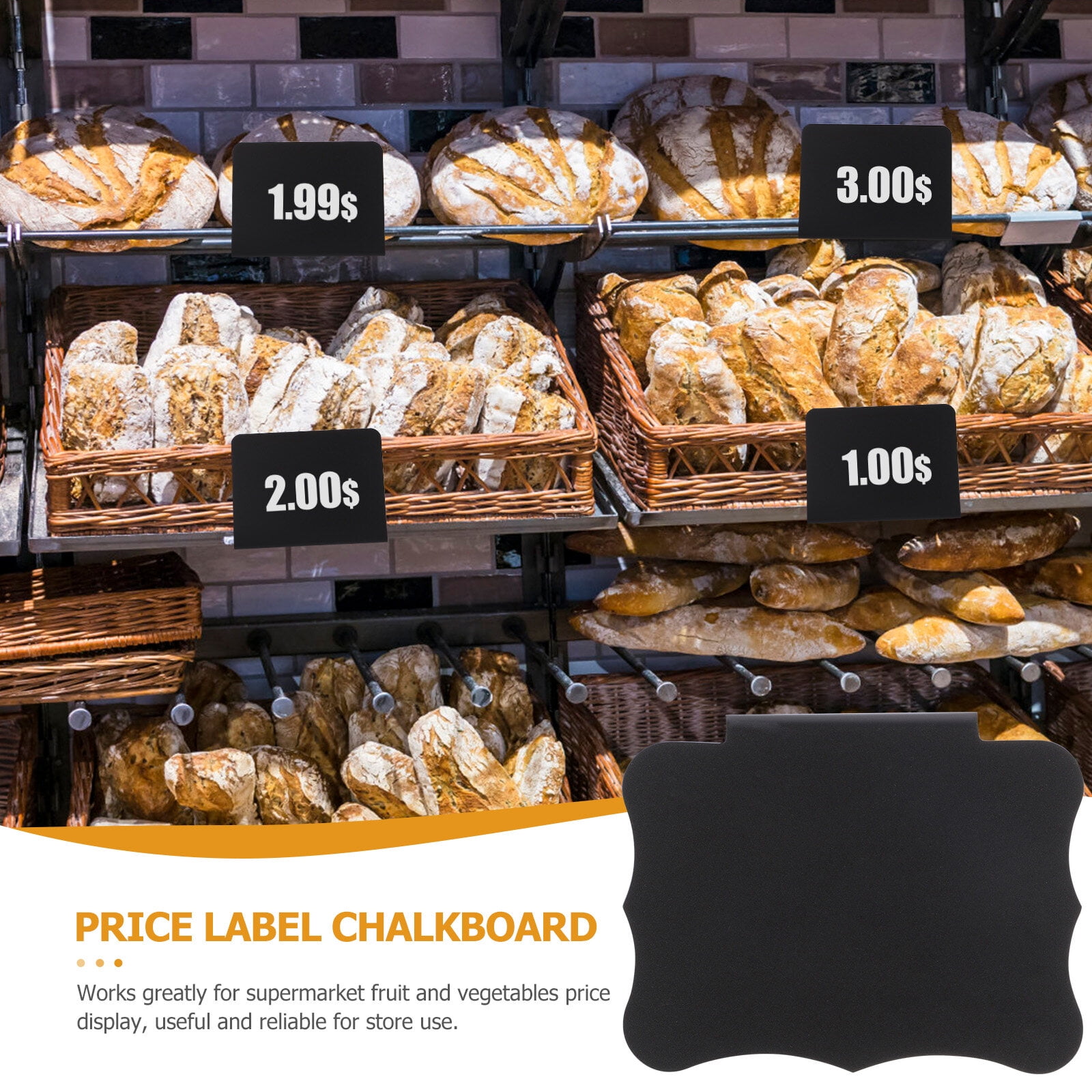 10pcs Black Clip on Tag Label Holders Basket Labels Clip Plastic