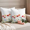 thumbnail image 2 of Rustic Flower Pillow Covers 2 Pack Blossom Plant Botanical Wildflower Nature Pillowcase Waterproof Outdoor Throw Pillow Cover for Patio Garden Square Cushion 26”x26”, 2 of 9