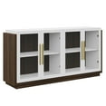 thumbnail image 7 of BELLEZE Sideboard Buffet Cabinet, Modern Wood Glass-Buffet-Sideboard with Storage, Console Table for Kitchen, Dinning Room, Living Room, Hallway, or Entrance - Brixston (White), 7 of 7
