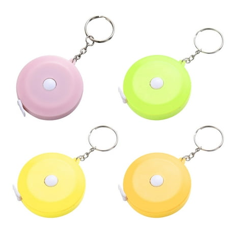 

4pcs Mini Tape Measure Portable High Precision Tape Measure With Ring for Home Outdoor (Pink Green Yellow Orange)