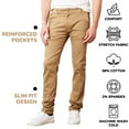 thumbnail image 4 of Mens Slim Fit Cotton Stretch Chino Pants 2 Packs, 4 of 5