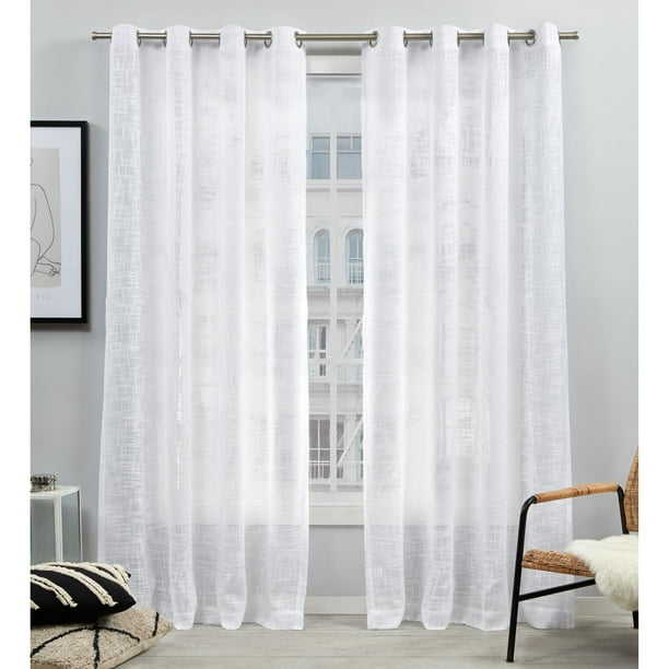 MoDRN Scandinavian Minimal Open Weave Curtain Pair Set of 2 Walmart