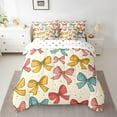 thumbnail image 2 of Erosebridal Colorful Bow Bedding, Vintage Ribbon Bed in a Bag, Old Fashion Reversible Bed Set, Ultra Soft Room Decoration, 7 Pieces, 2 of 6