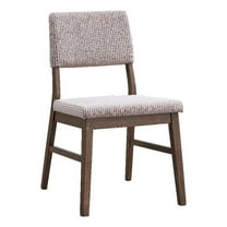 ACME Seda Wood & Fabric Upholstered Side Chair in Dusty Mauve/Walnut (Set of 2)