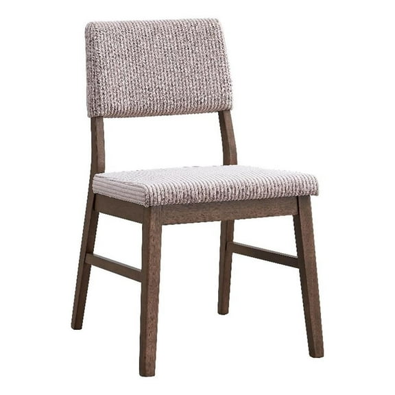 ACME Seda Wood & Fabric Upholstered Side Chair in Dusty Mauve/Walnut (Set of 2)