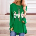 thumbnail image 2 of Pompotops T-Shirt Décontracté à Manches Longues pour Femmes avec Imprimé St. Patrick et Col Rond, 2 of 5