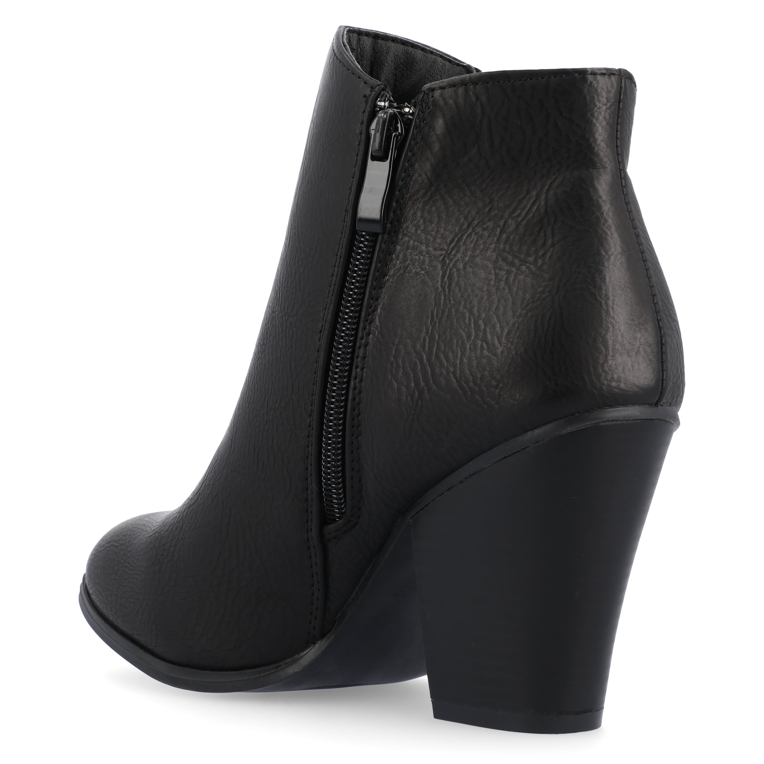 Journee Womens Vally Inside Zip Stacked Heel Booties, Widths Available