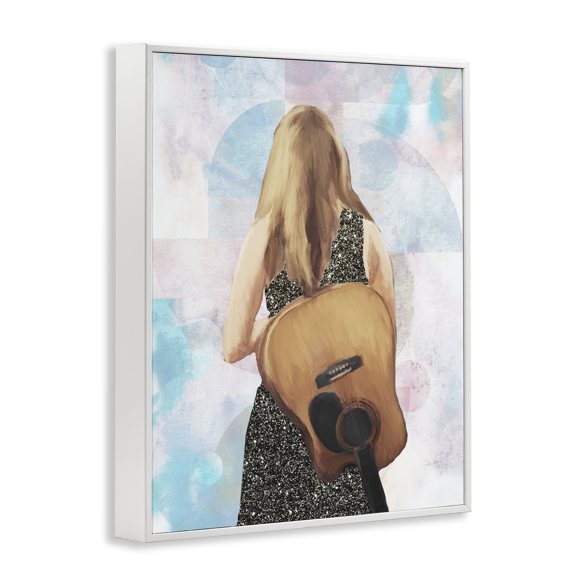 Stupell Industries Dreaming With My Guitar White Framed Giclee Art, design by Dan Meneely