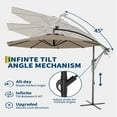 thumbnail image 3 of Danolapsi 10FT Offset Patio Umbrella, Hanging Cantilever Umbrella with 360 Rotating Base Outdoor Sun Shade with Easy Tilt Adjustment, 8 Ribs, UV Protection for Backyard, Lawn, Garden and Pool, 3 of 7
