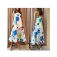 thumbnail image 3 of Yunliwuli Women Slip Dress, Spaghetti Straps Backless Kettle Print Swing Dress Summer Long Dress, 3 of 10